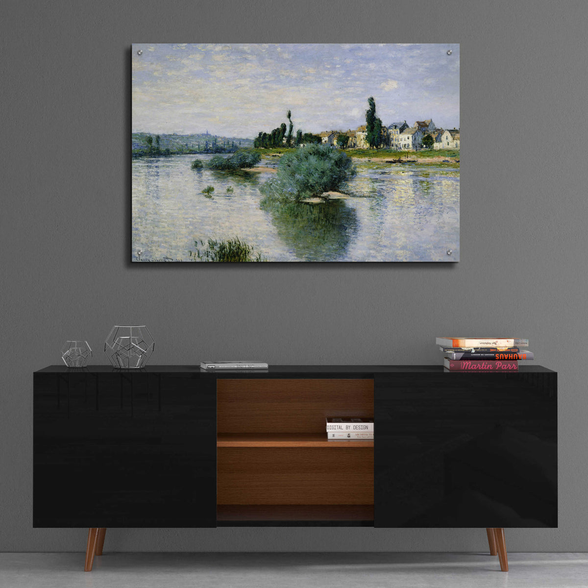 Epic Art 'The Seine At Lavacourt' by Claude Monet, Acrylic Glass Wall Art,36x24