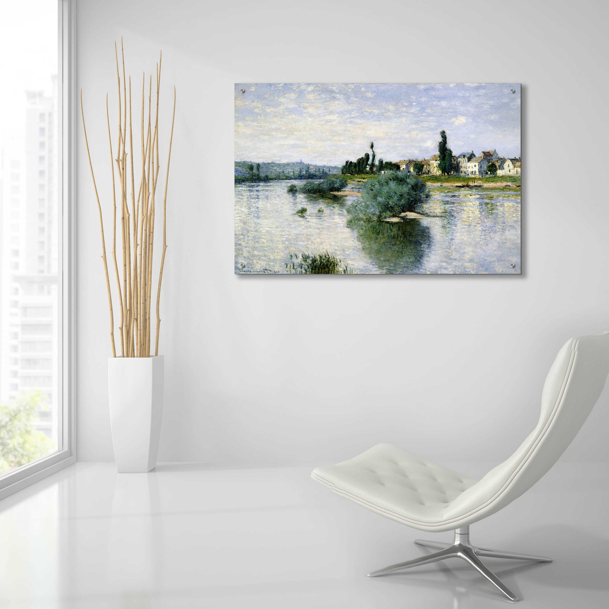Epic Art 'The Seine At Lavacourt' by Claude Monet, Acrylic Glass Wall Art,36x24
