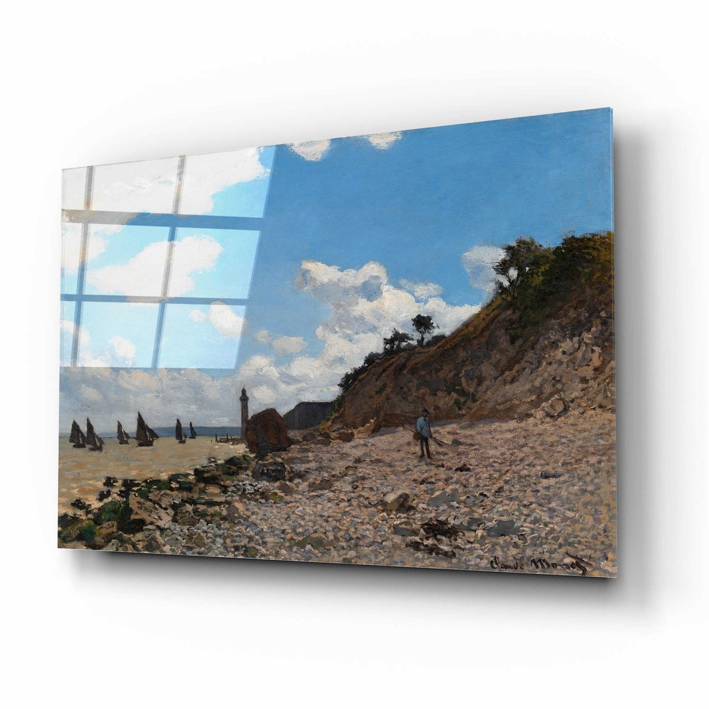 Epic Art 'The Beach At Honfleur' by Claude Monet, Acrylic Glass Wall Art,16x12