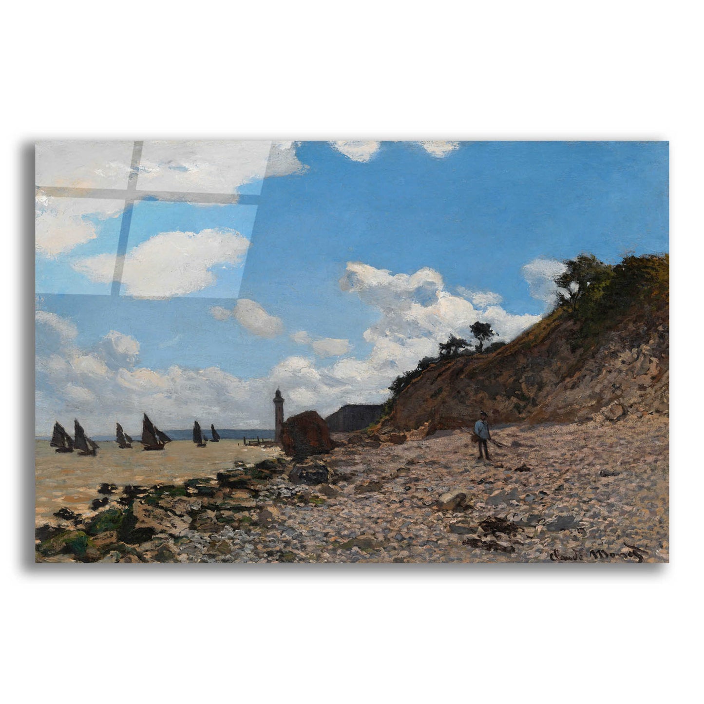 Epic Art 'The Beach At Honfleur' by Claude Monet, Acrylic Glass Wall Art,16x12