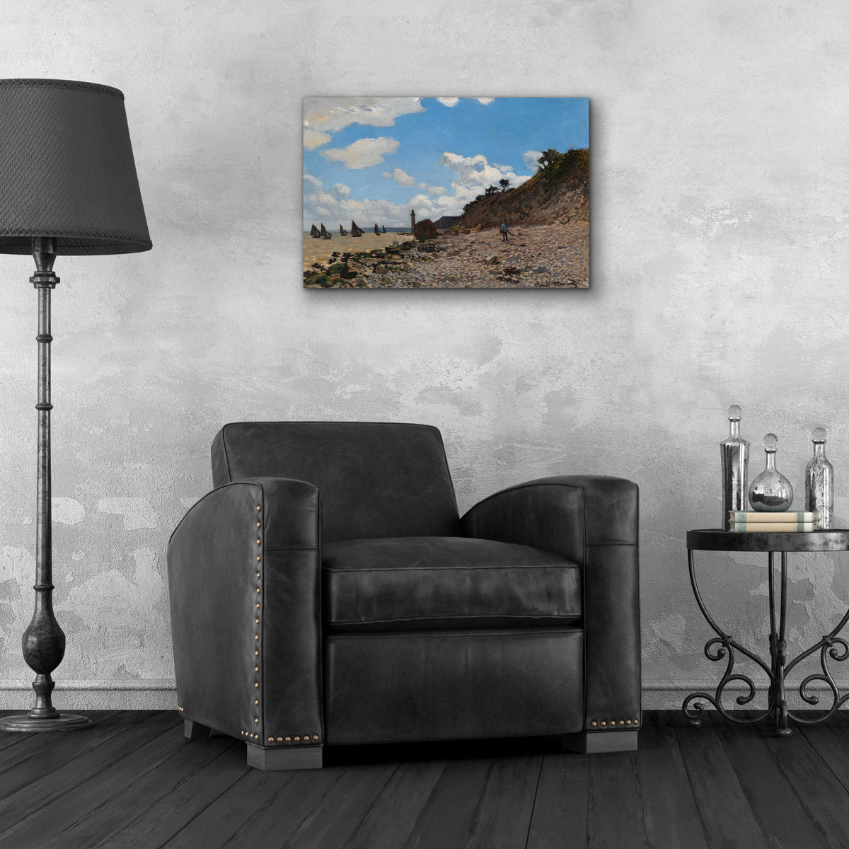 Epic Art 'The Beach At Honfleur' by Claude Monet, Acrylic Glass Wall Art,24x16