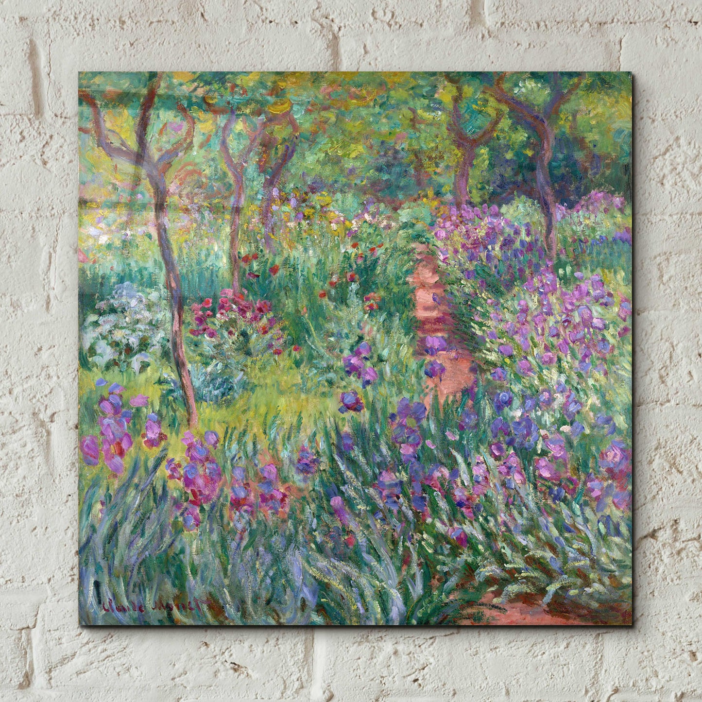 Epic Art 'The Artist’s Garden In Giverny' by Claude Monet, Acrylic Glass Wall Art,12x12