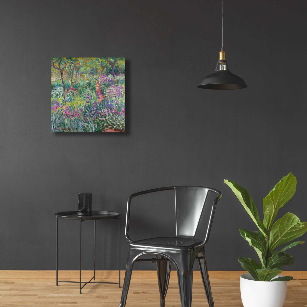 Epic Art 'The Artist’s Garden In Giverny' by Claude Monet, Acrylic Glass Wall Art,24x24