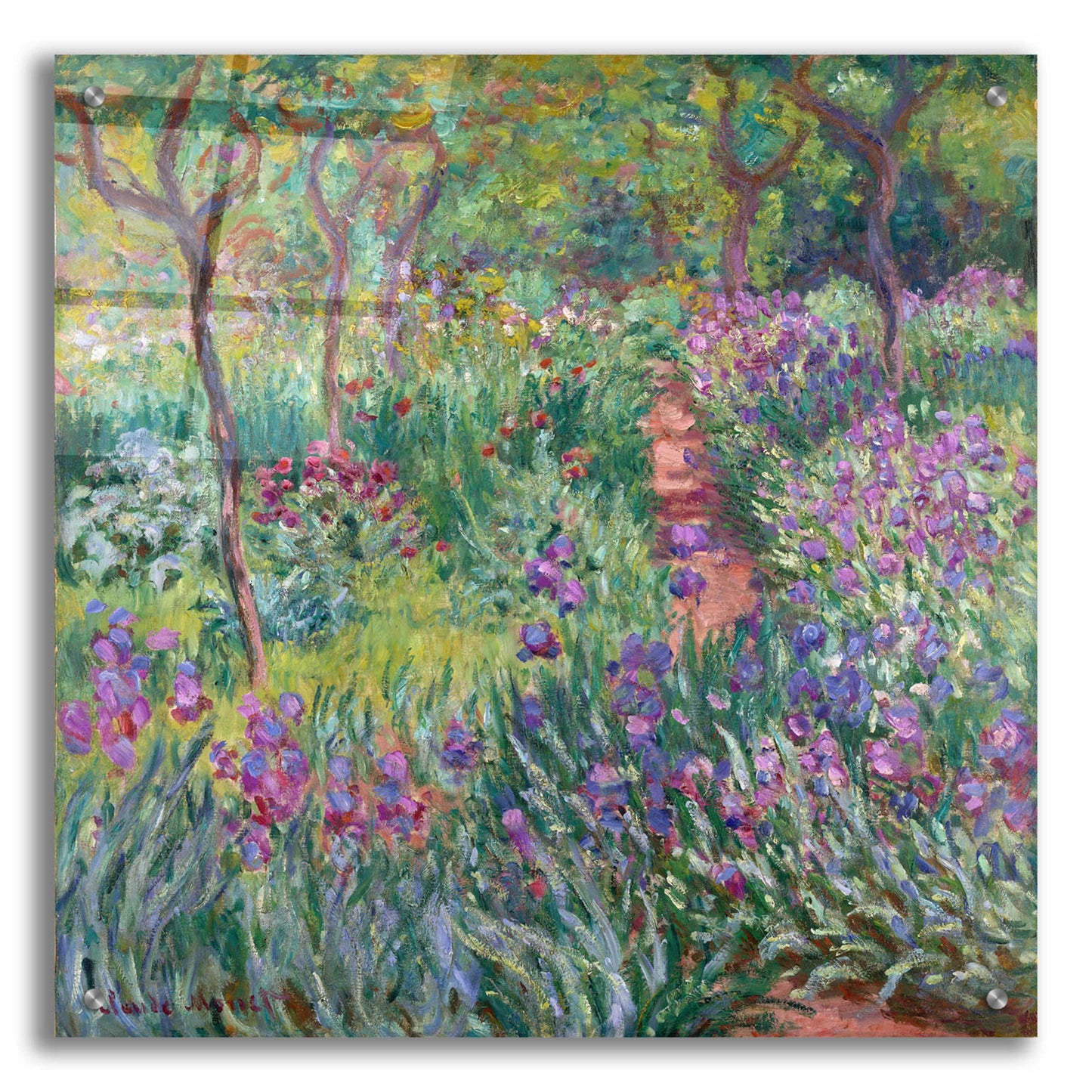 Epic Art 'The Artist’s Garden In Giverny' by Claude Monet, Acrylic Glass Wall Art,24x24