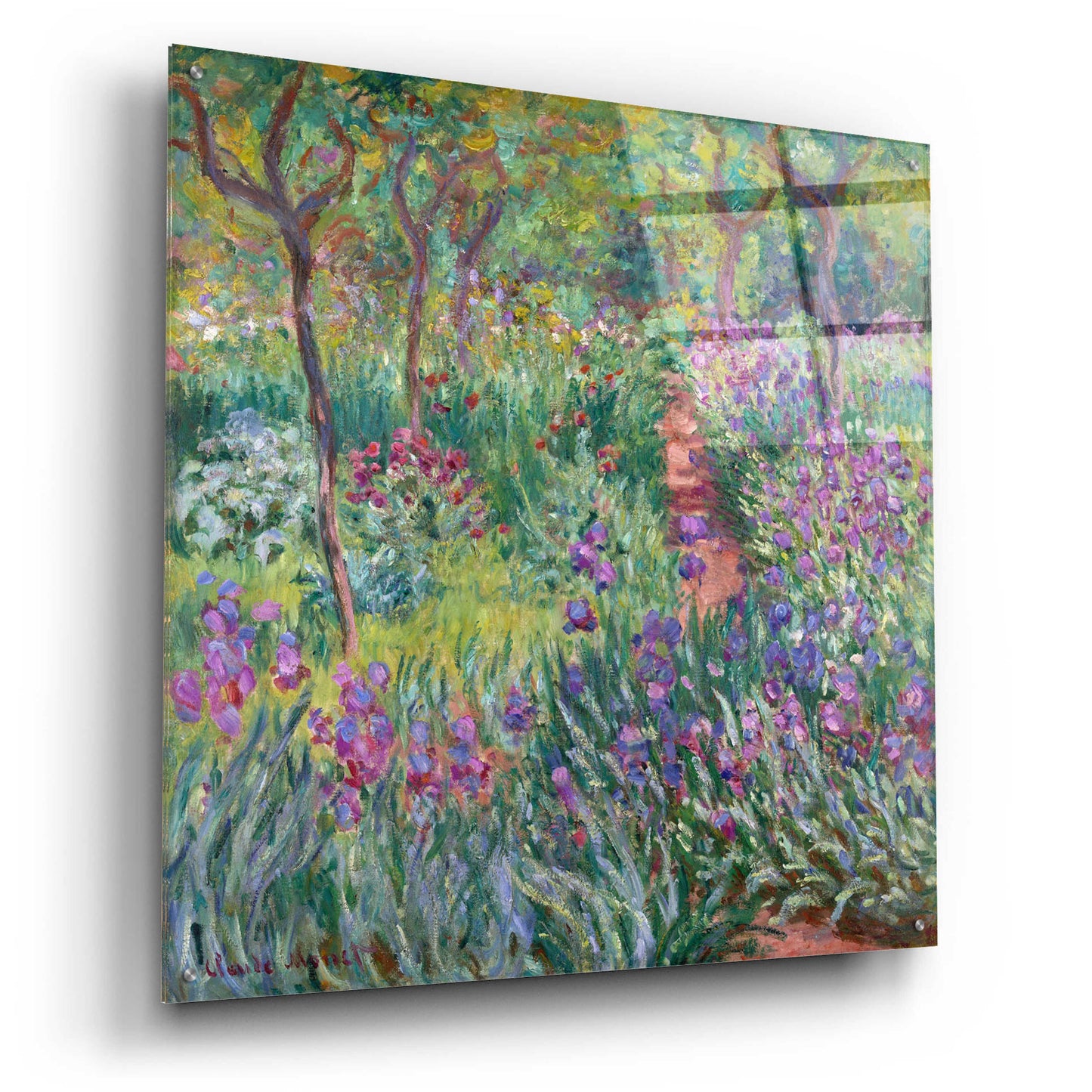 Epic Art 'The Artist’s Garden In Giverny' by Claude Monet, Acrylic Glass Wall Art,36x36