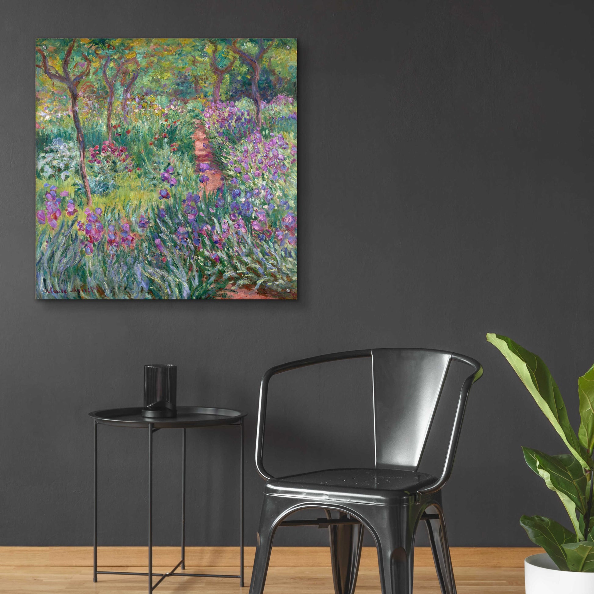 Epic Art 'The Artist’s Garden In Giverny' by Claude Monet, Acrylic Glass Wall Art,36x36