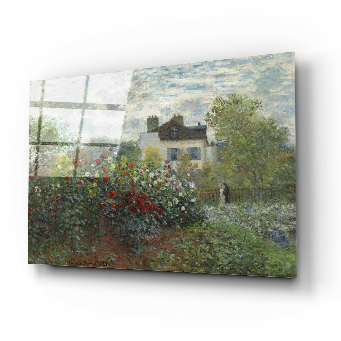 Epic Art 'The Artist’s Garden In Argenteuil' by Claude Monet, Acrylic Glass Wall Art,16x12