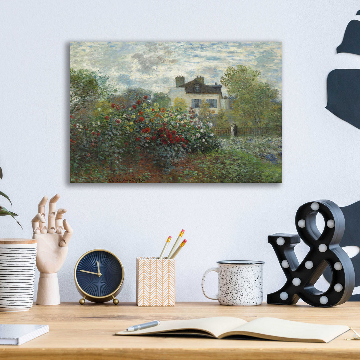 Epic Art 'The Artist’s Garden In Argenteuil' by Claude Monet, Acrylic Glass Wall Art,16x12