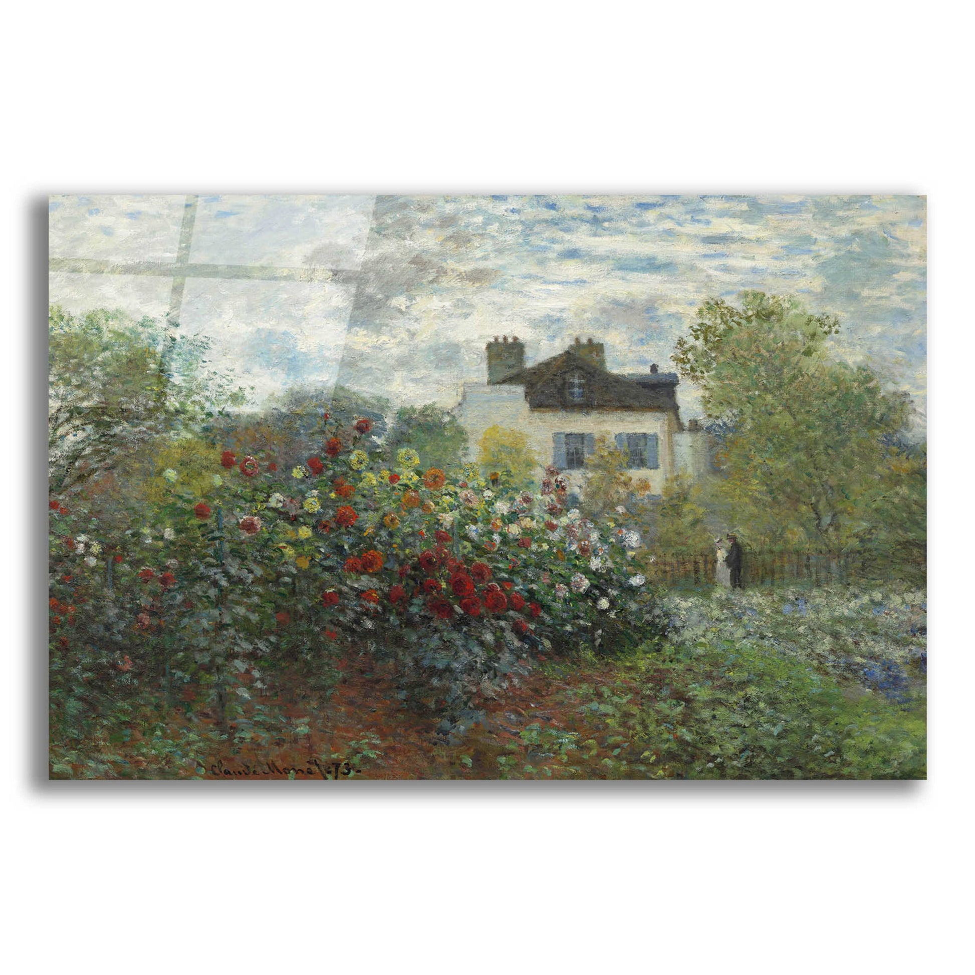 Epic Art 'The Artist’s Garden In Argenteuil' by Claude Monet, Acrylic Glass Wall Art,24x16