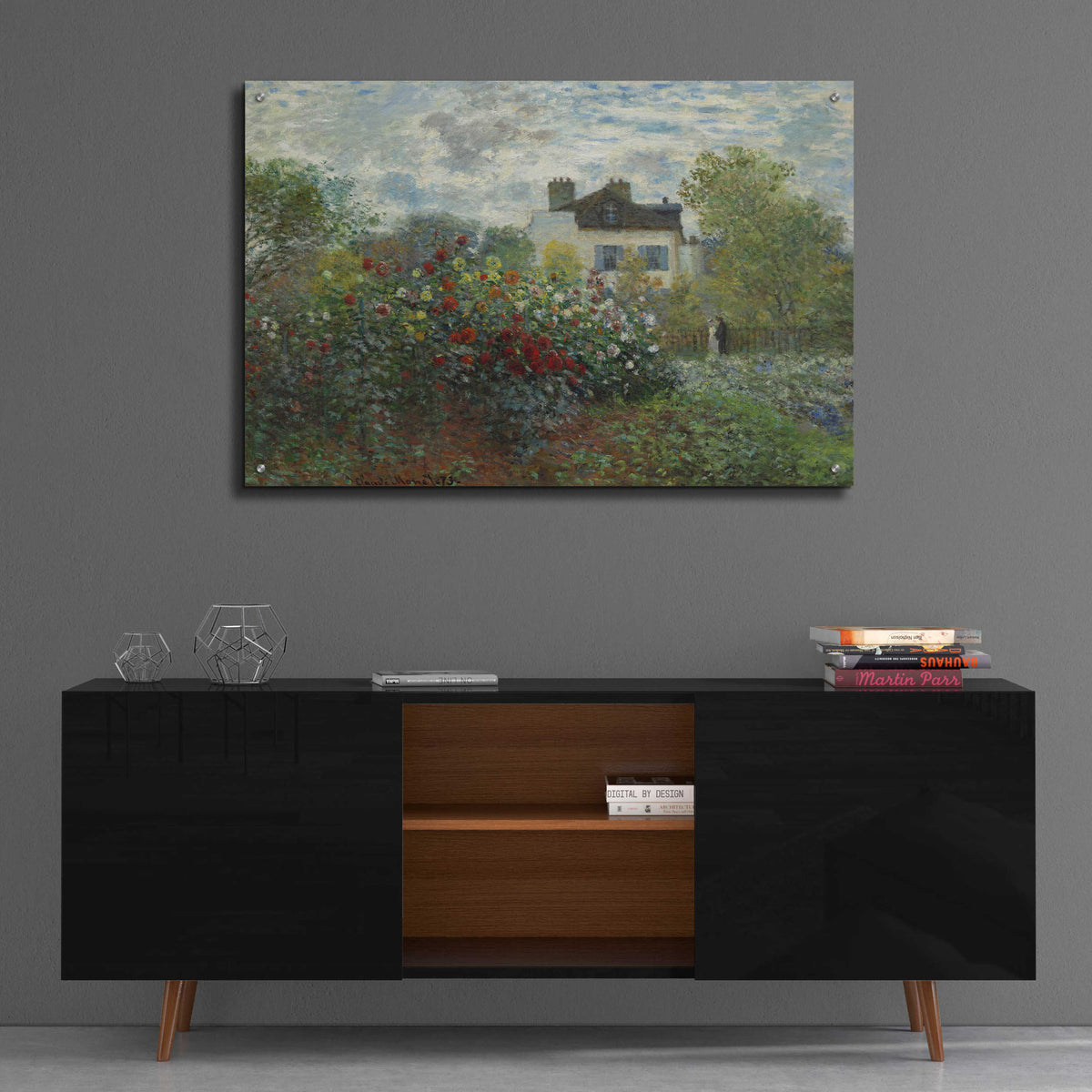 Epic Art 'The Artist’s Garden In Argenteuil' by Claude Monet, Acrylic Glass Wall Art,36x24