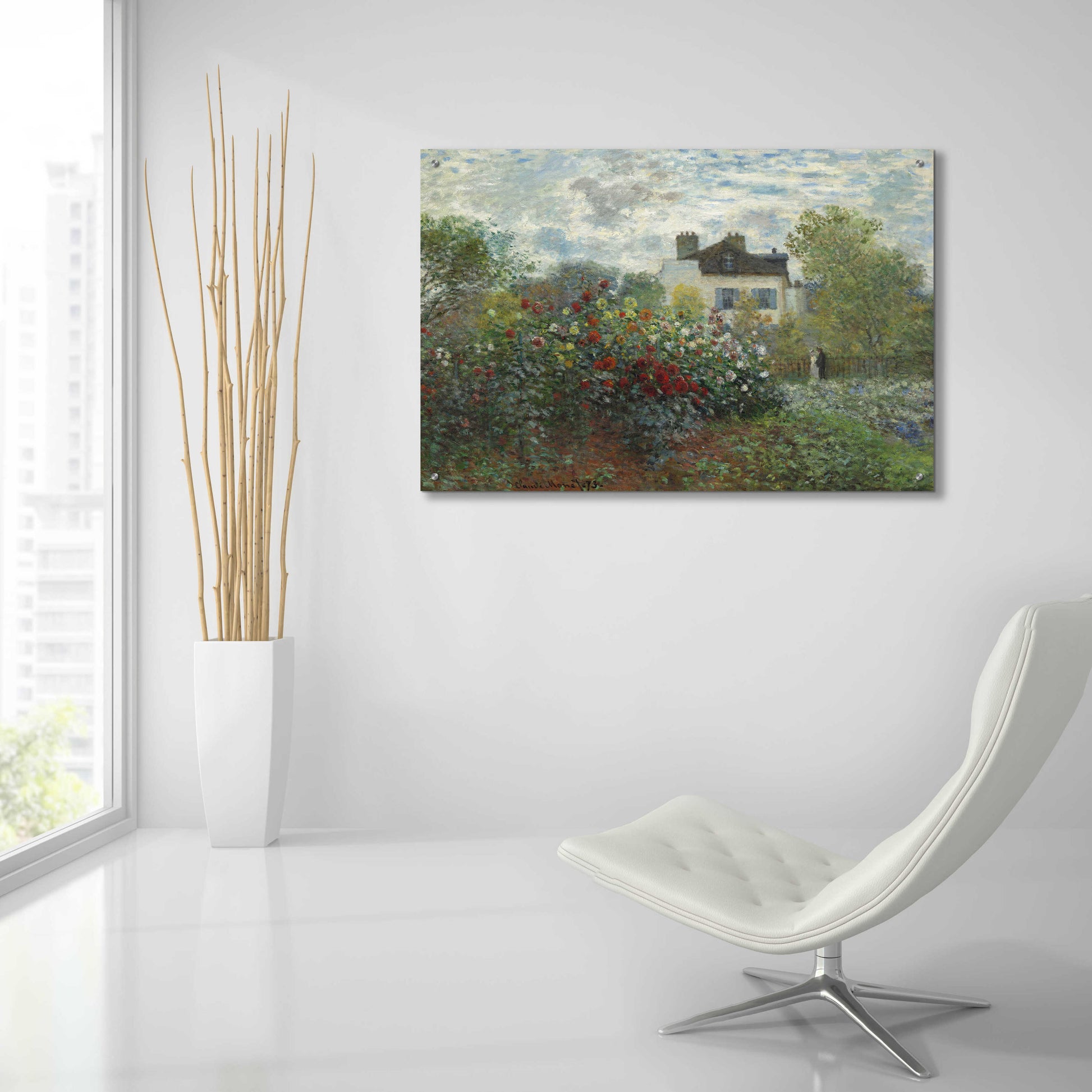 Epic Art 'The Artist’s Garden In Argenteuil' by Claude Monet, Acrylic Glass Wall Art,36x24