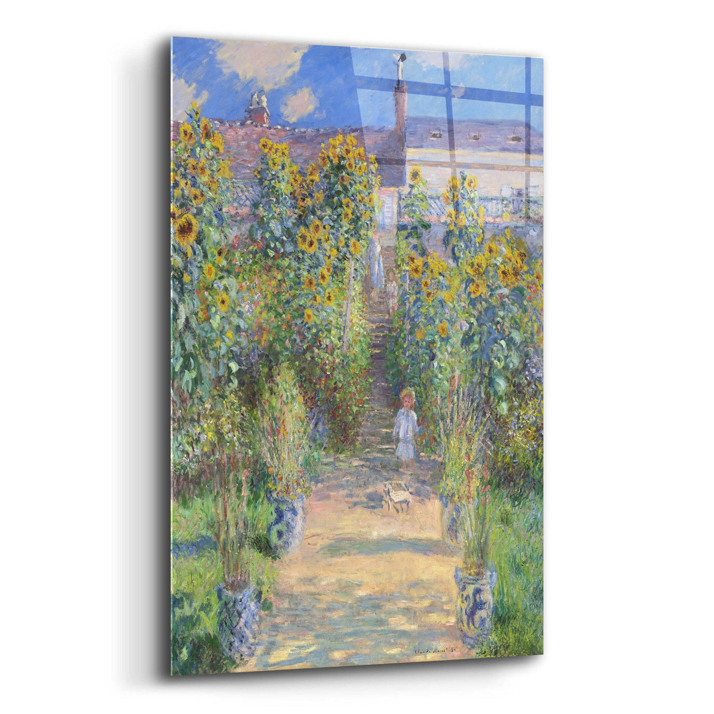 Epic Art 'The Artist’s Garden At Vétheuil' by Claude Monet, Acrylic Glass Wall Art,12x16