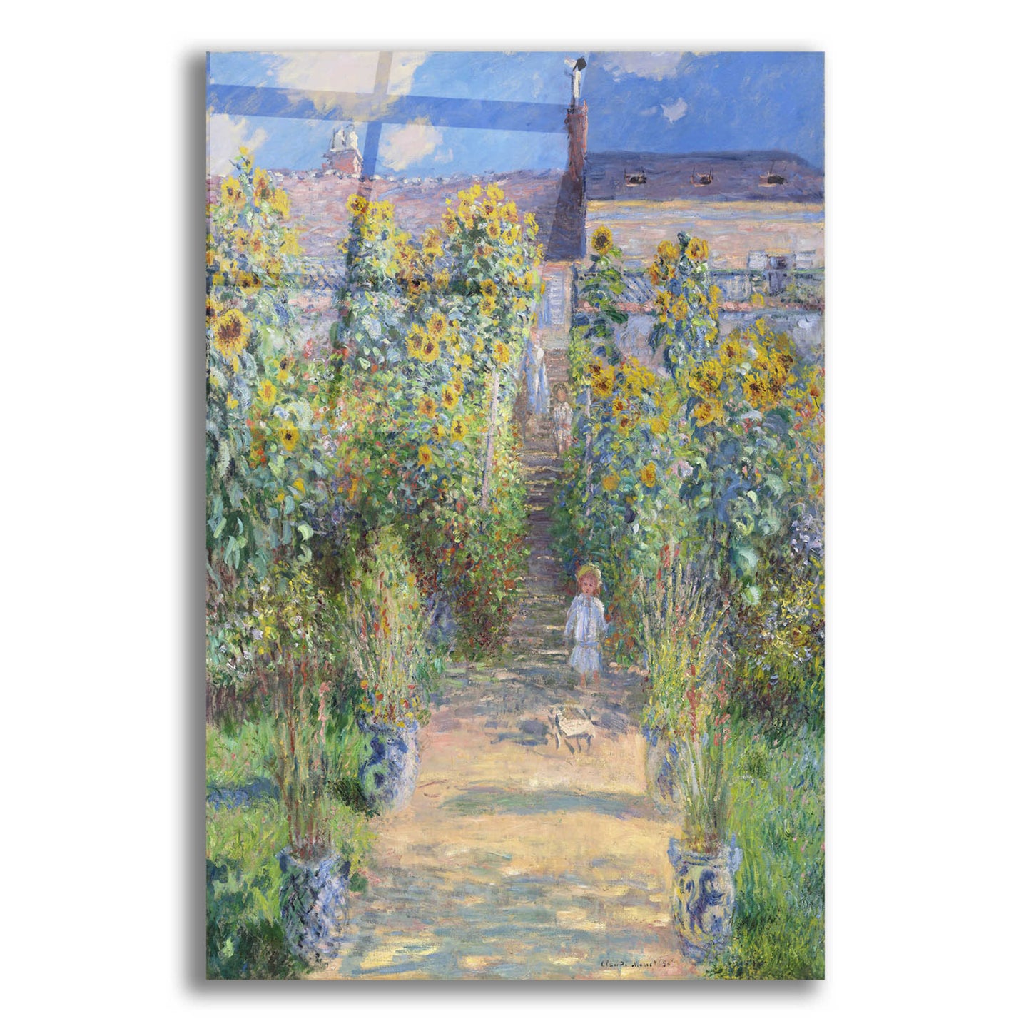 Epic Art 'The Artist’s Garden At Vétheuil' by Claude Monet, Acrylic Glass Wall Art,12x16