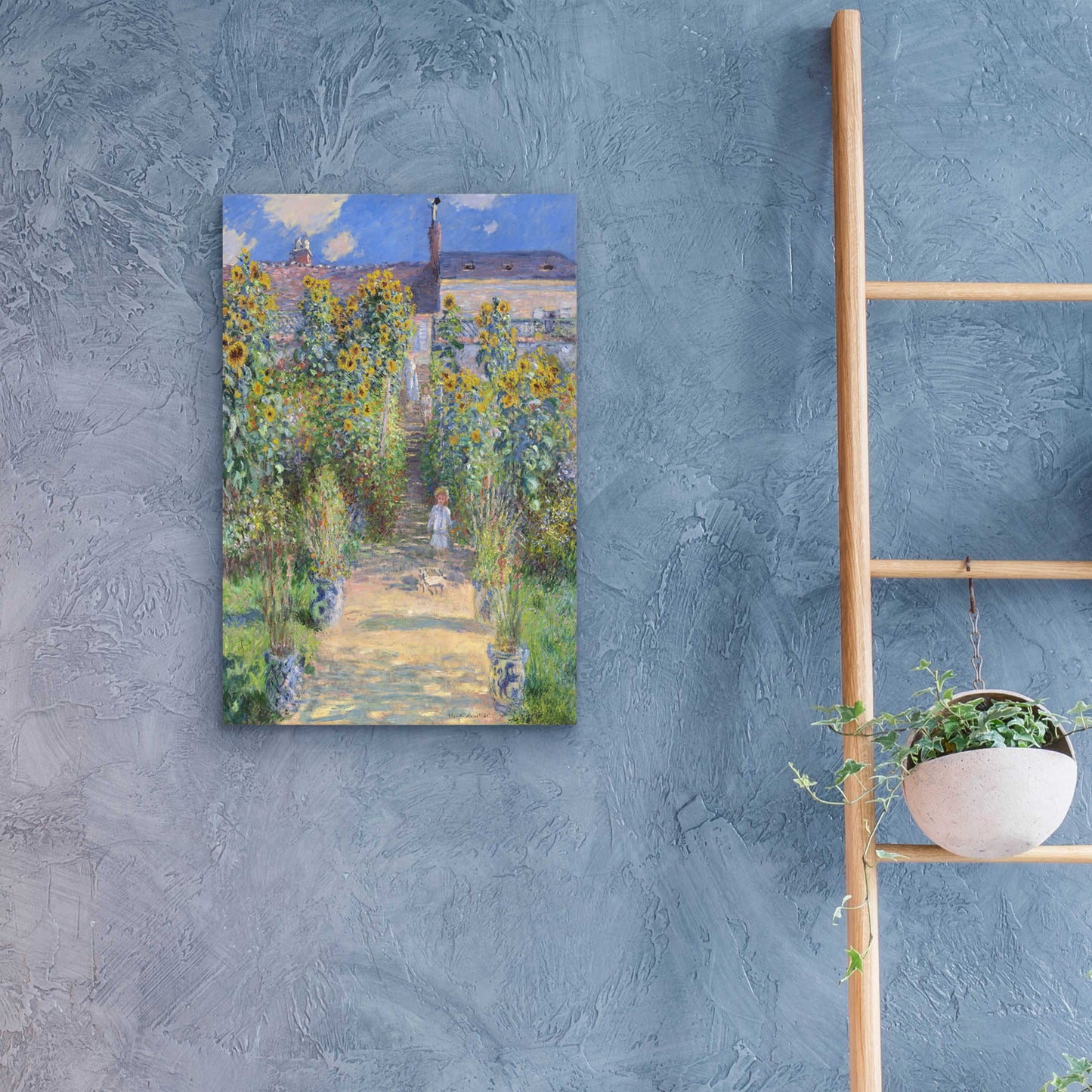 Epic Art 'The Artist’s Garden At Vétheuil' by Claude Monet, Acrylic Glass Wall Art,16x24