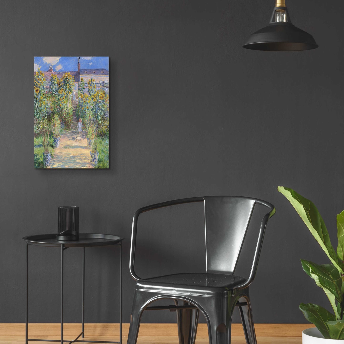 Epic Art 'The Artist’s Garden At Vétheuil' by Claude Monet, Acrylic Glass Wall Art,16x24