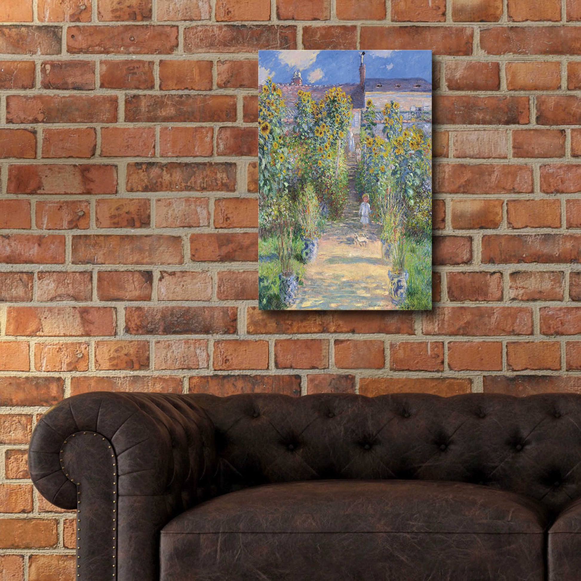 Epic Art 'The Artist’s Garden At Vétheuil' by Claude Monet, Acrylic Glass Wall Art,16x24