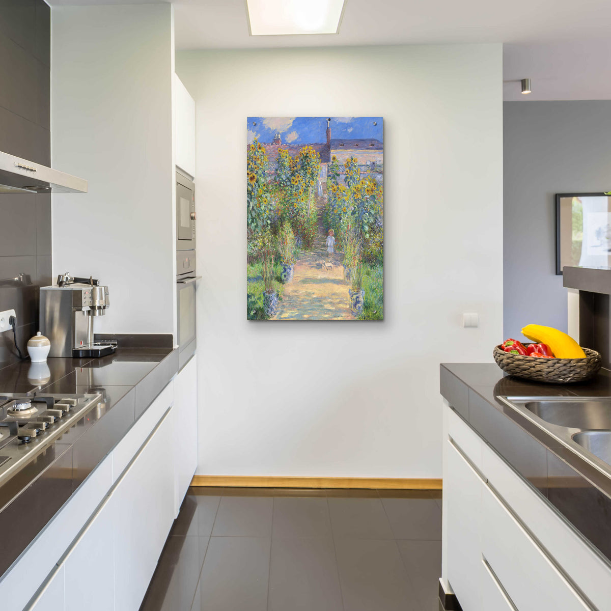 Epic Art 'The Artist’s Garden At Vétheuil' by Claude Monet, Acrylic Glass Wall Art,24x36