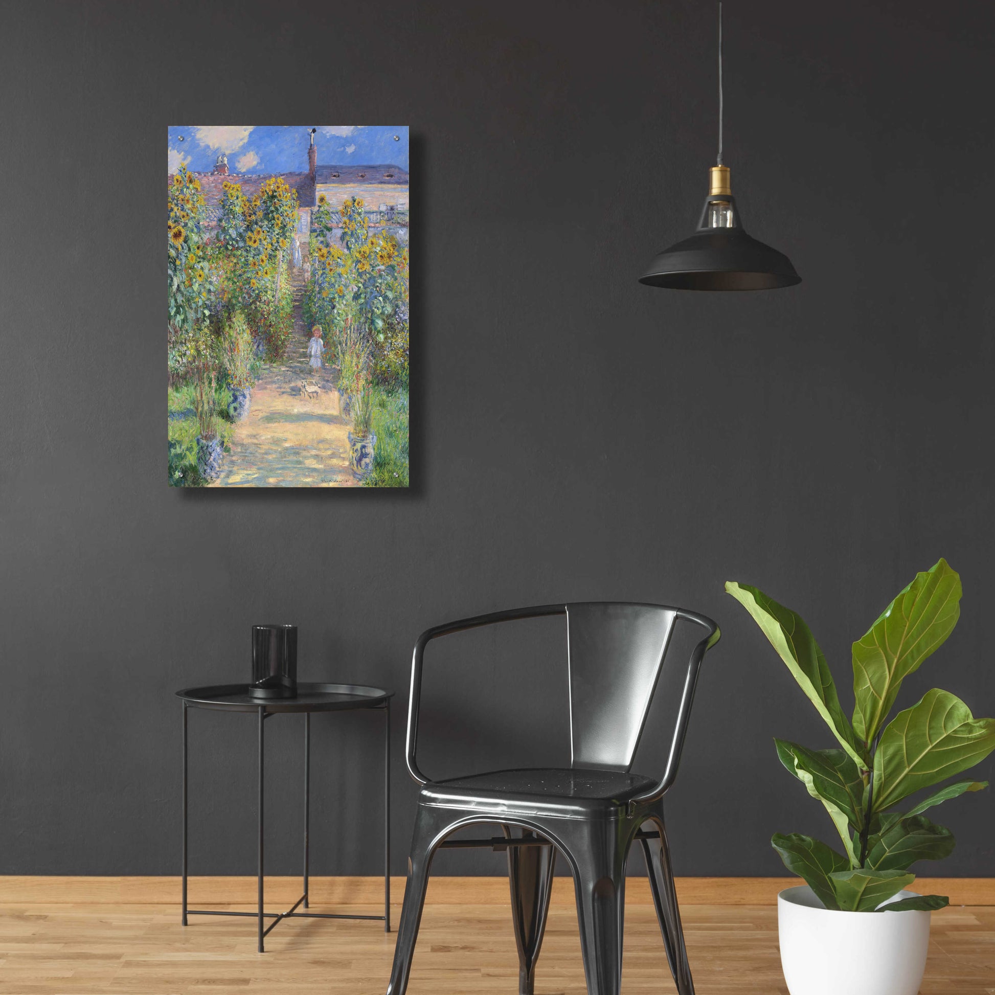 Epic Art 'The Artist’s Garden At Vétheuil' by Claude Monet, Acrylic Glass Wall Art,24x36