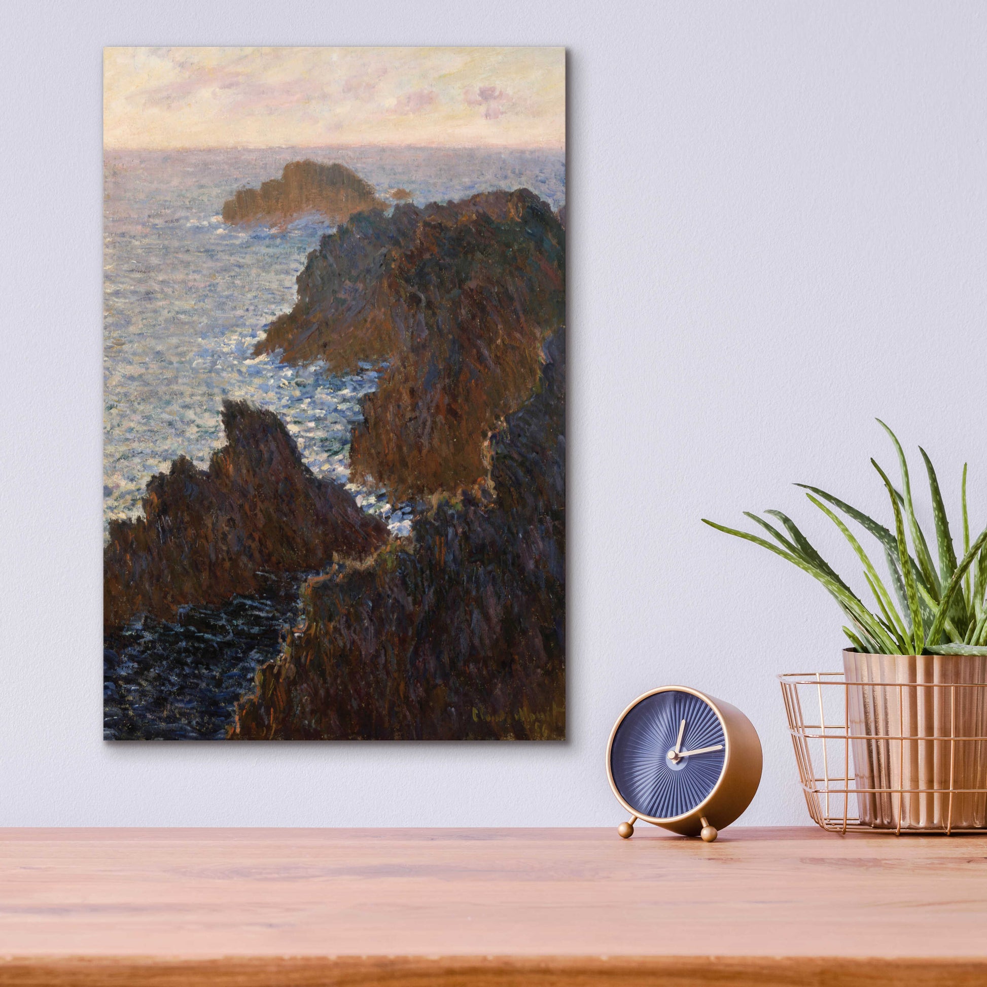 Epic Art 'Rocks At Belle Isle, Port Domois' by Claude Monet, Acrylic Glass Wall Art,12x16