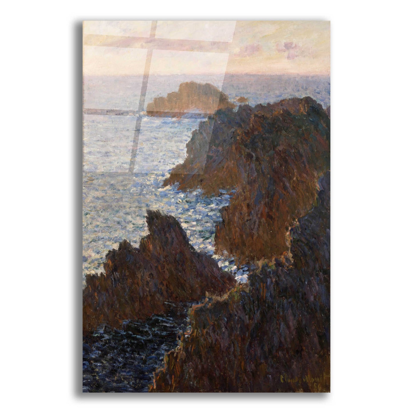 Epic Art 'Rocks At Belle Isle, Port Domois' by Claude Monet, Acrylic Glass Wall Art,12x16