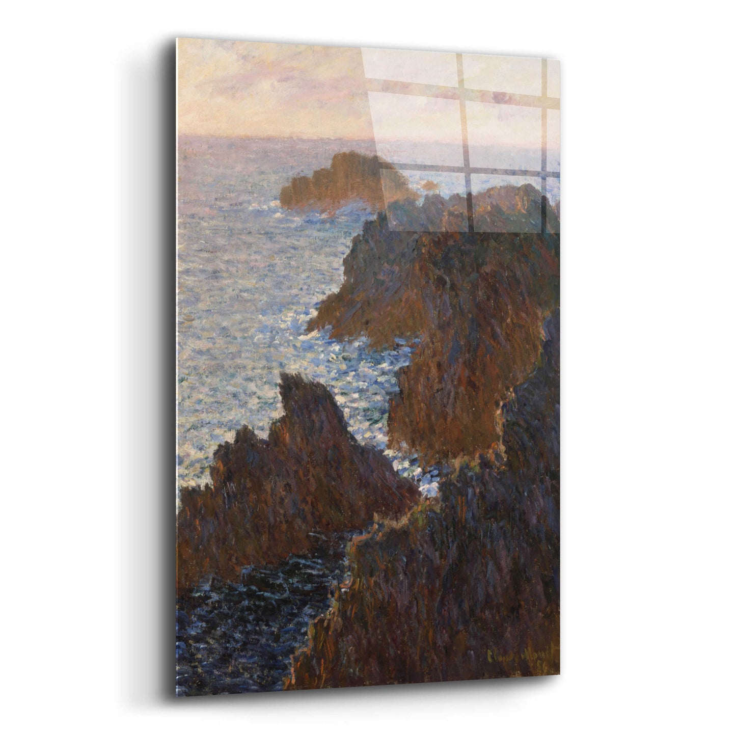 Epic Art 'Rocks At Belle Isle, Port Domois' by Claude Monet, Acrylic Glass Wall Art,16x24