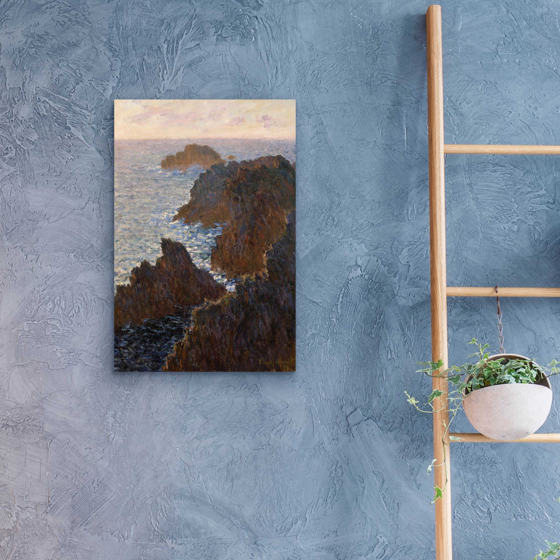 Epic Art 'Rocks At Belle Isle, Port Domois' by Claude Monet, Acrylic Glass Wall Art,16x24