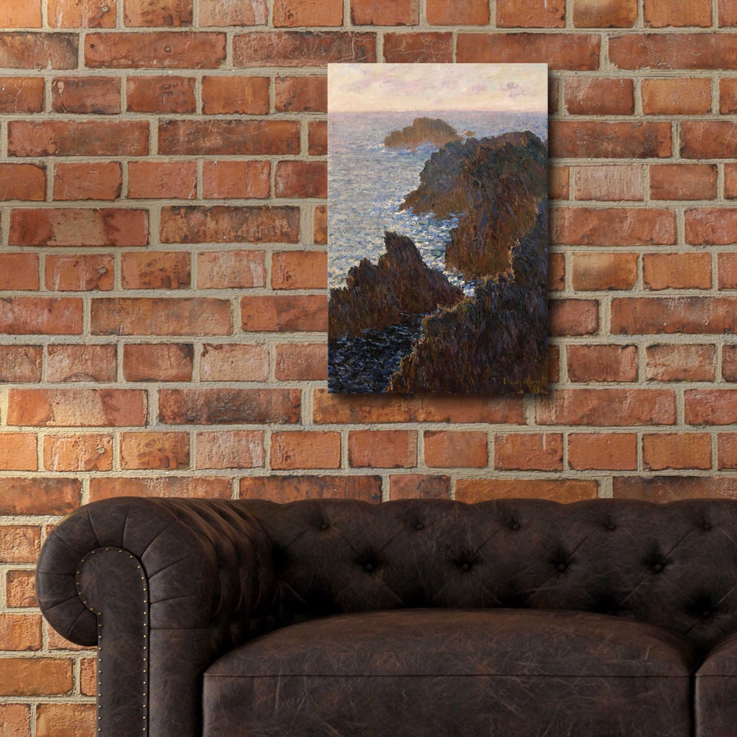 Epic Art 'Rocks At Belle Isle, Port Domois' by Claude Monet, Acrylic Glass Wall Art,16x24