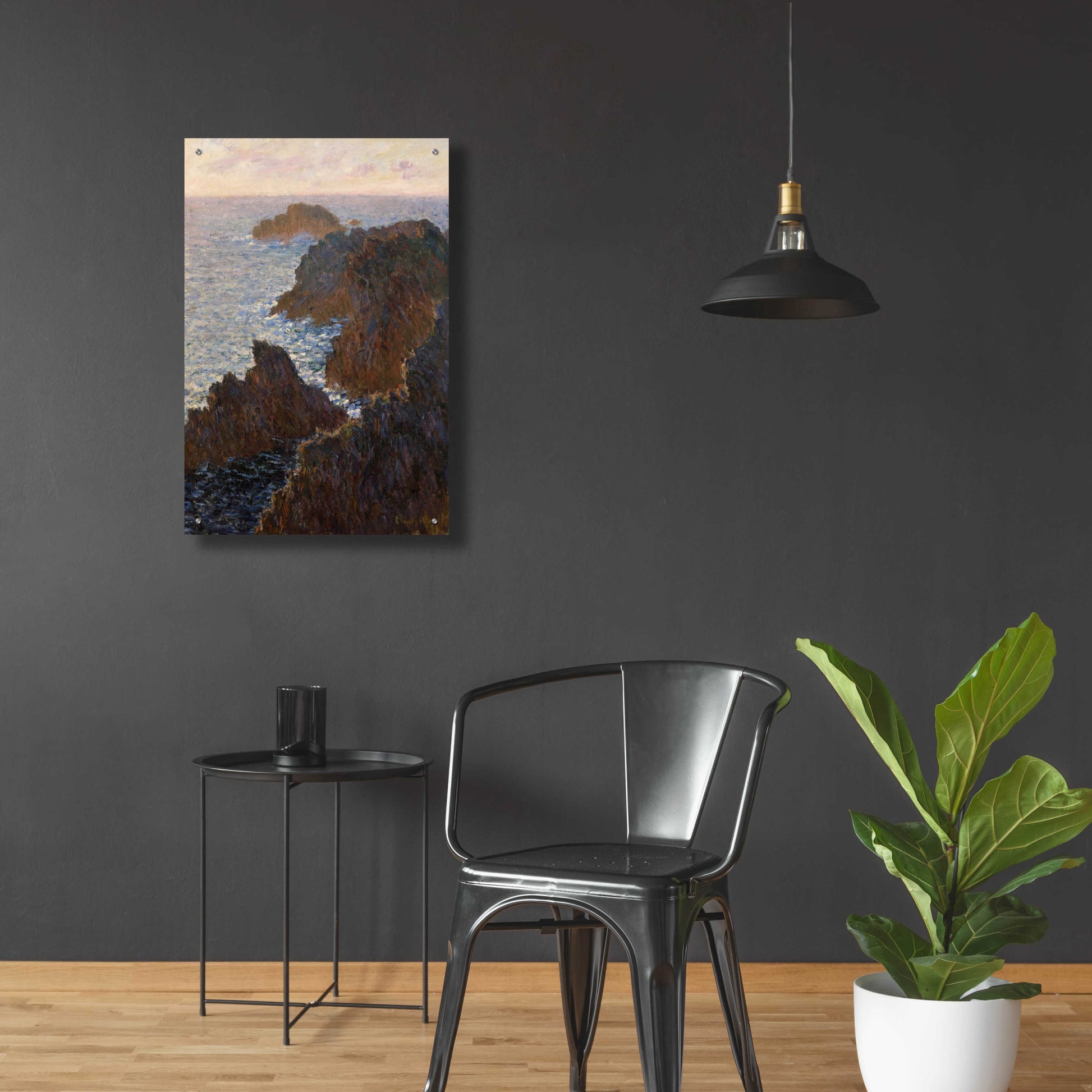 Epic Art 'Rocks At Belle Isle, Port Domois' by Claude Monet, Acrylic Glass Wall Art,24x36