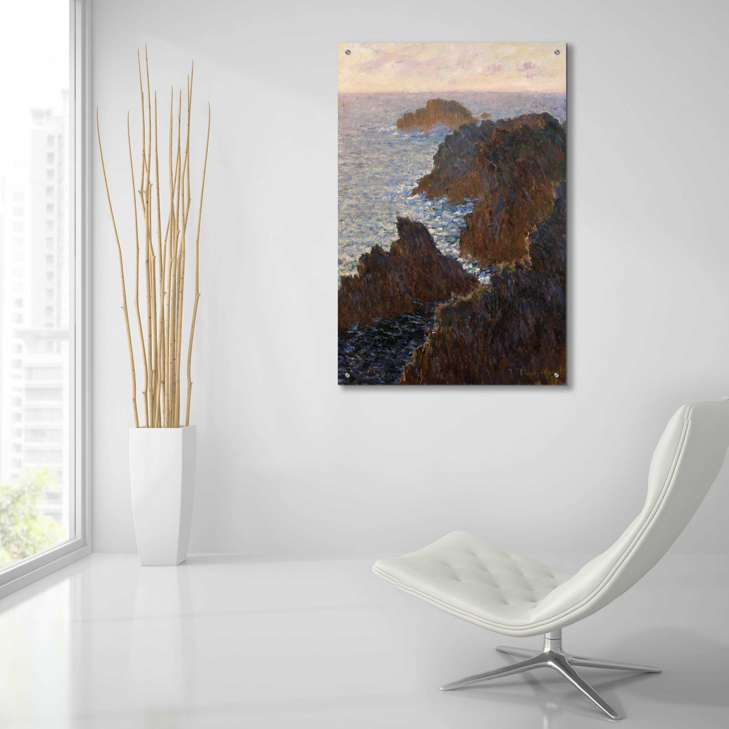 Epic Art 'Rocks At Belle Isle, Port Domois' by Claude Monet, Acrylic Glass Wall Art,24x36