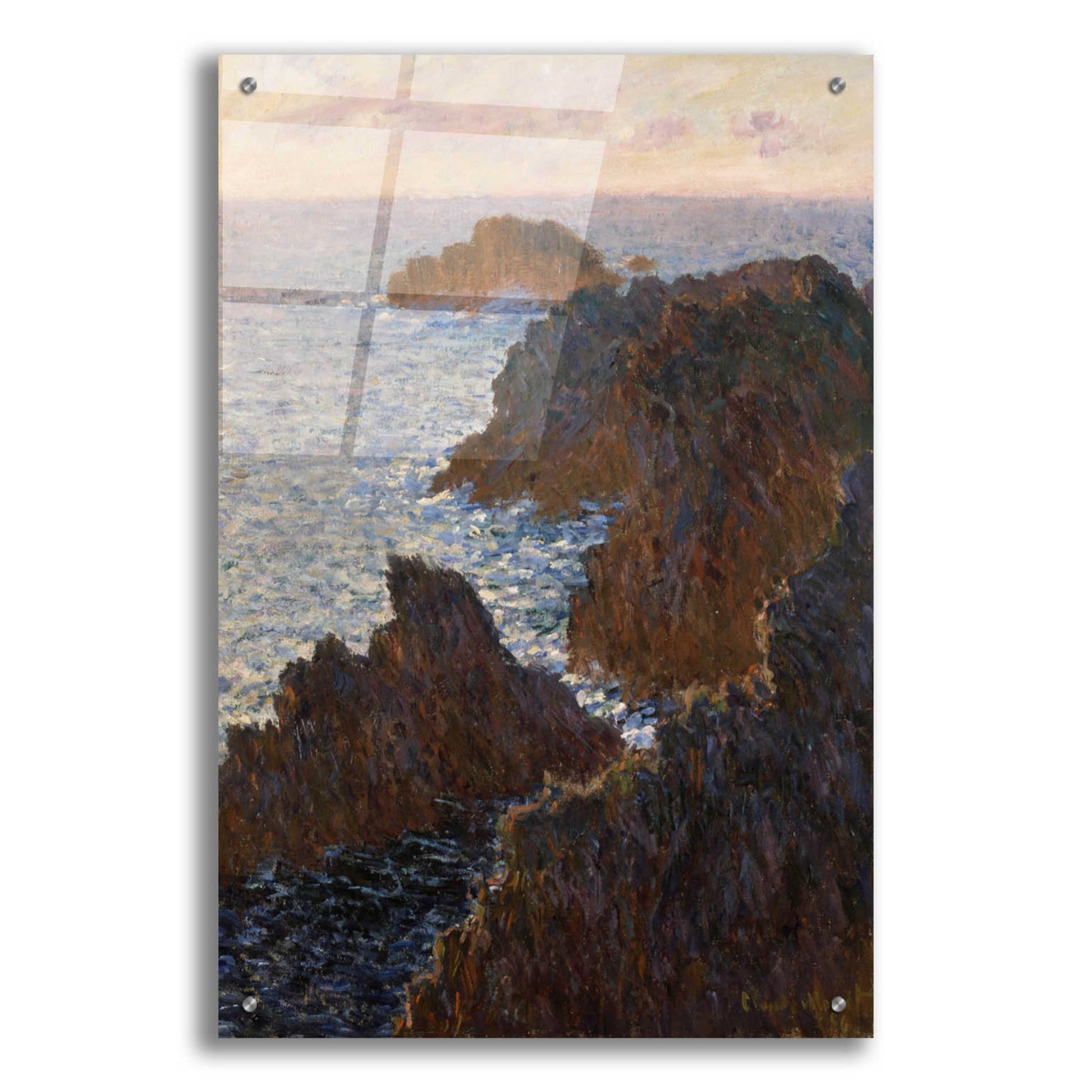 Epic Art 'Rocks At Belle Isle, Port Domois' by Claude Monet, Acrylic Glass Wall Art,24x36