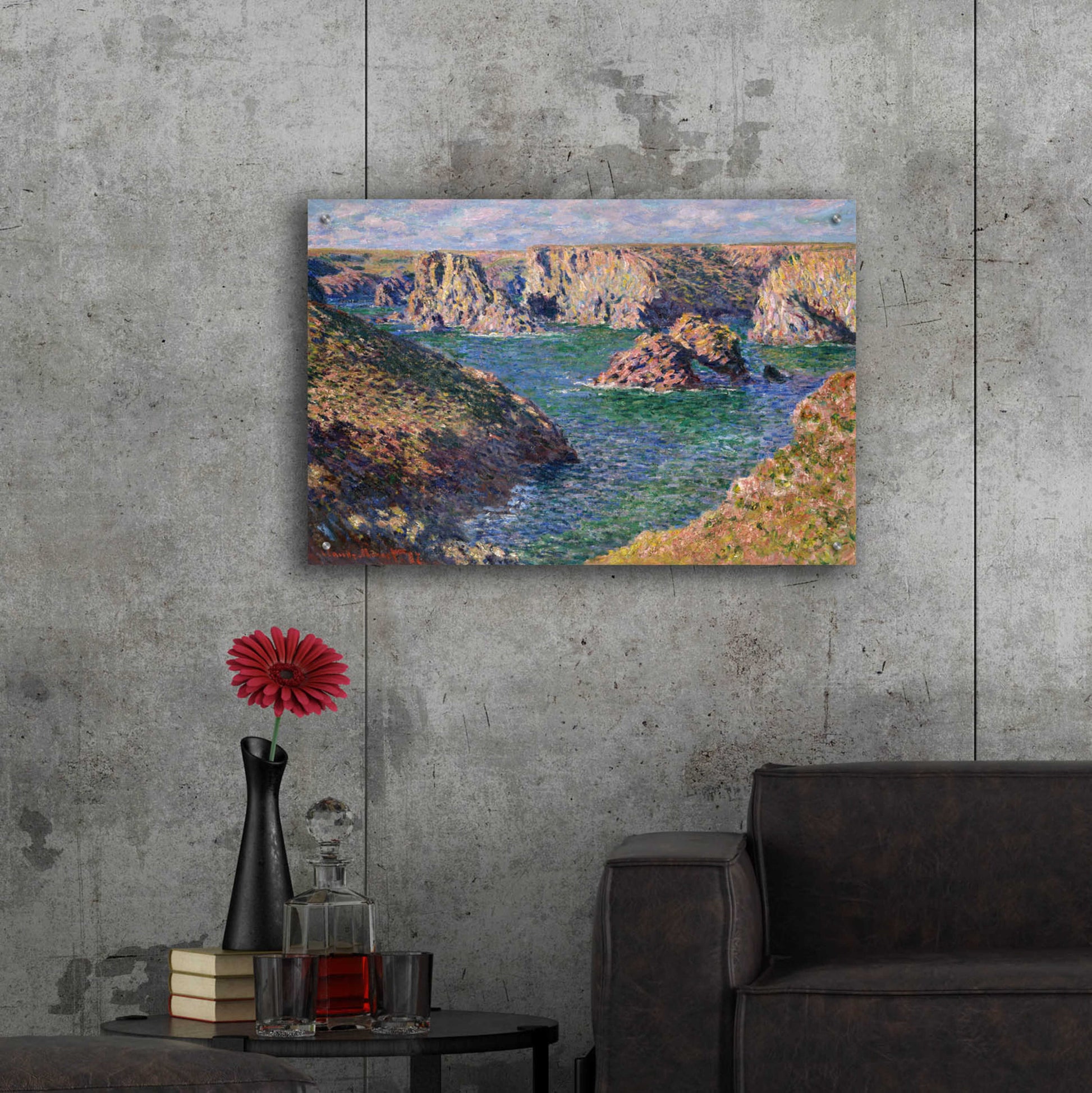 Epic Art 'Port-Domois, Belle-Isle' by Claude Monet, Acrylic Glass Wall Art,36x24