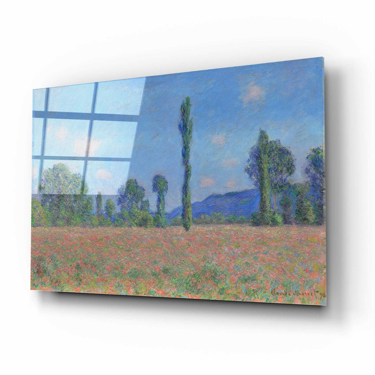 Epic Art 'Poppy Field (Giverny)' by Claude Monet, Acrylic Glass Wall Art,16x12