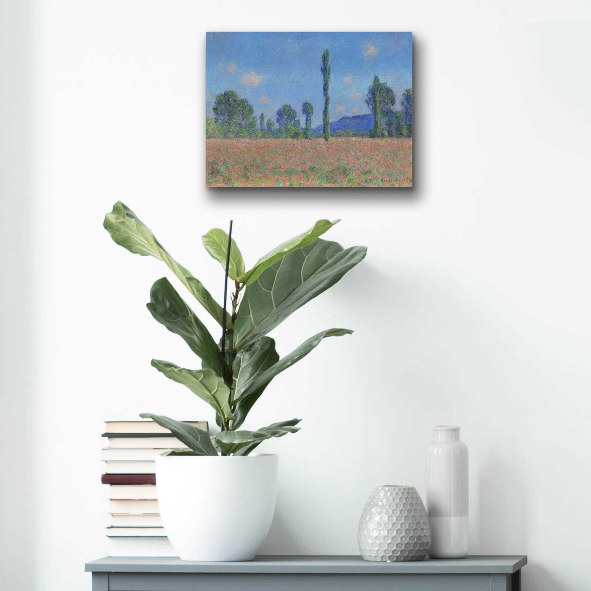 Epic Art 'Poppy Field (Giverny)' by Claude Monet, Acrylic Glass Wall Art,16x12