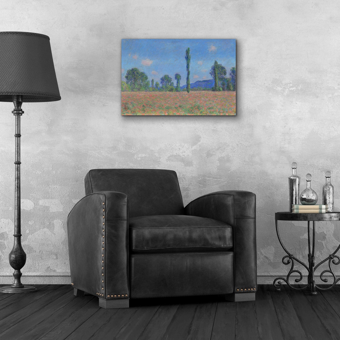 Epic Art 'Poppy Field (Giverny)' by Claude Monet, Acrylic Glass Wall Art,24x16