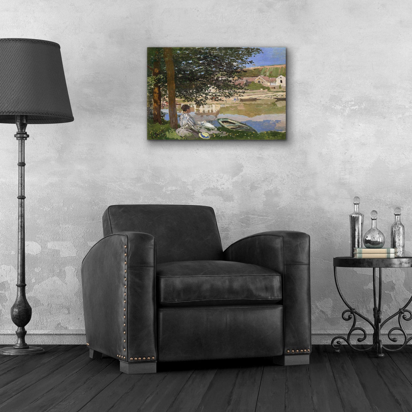 Epic Art 'On The Bank Of The Seine, Bennecourt' by Claude Monet, Acrylic Glass Wall Art,24x16