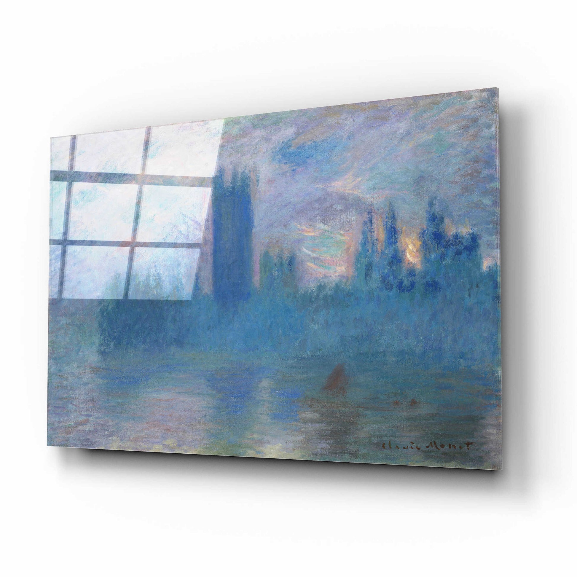 Epic Art 'Houses Of Parliament, London' by Claude Monet, Acrylic Glass Wall Art,16x12