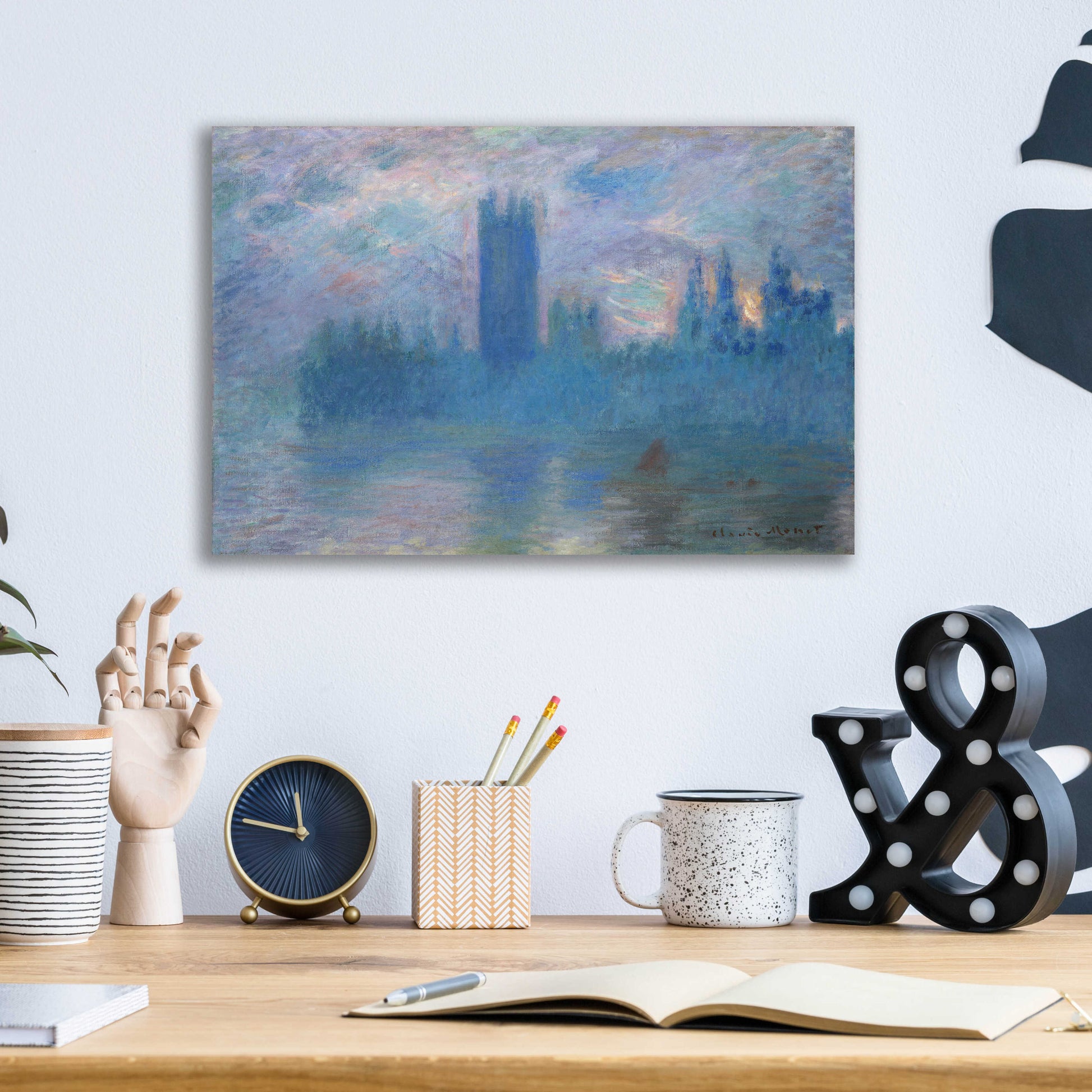 Epic Art 'Houses Of Parliament, London' by Claude Monet, Acrylic Glass Wall Art,16x12