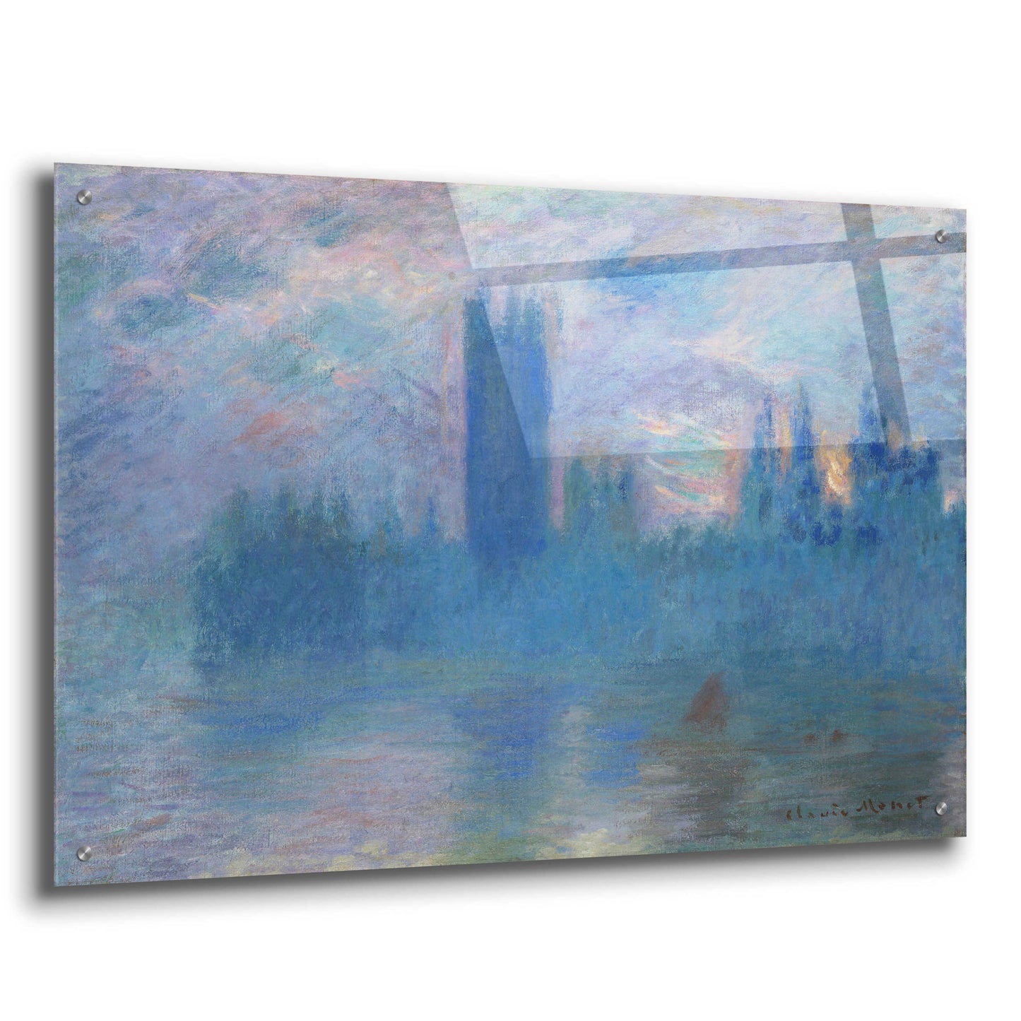 Epic Art 'Houses Of Parliament, London' by Claude Monet, Acrylic Glass Wall Art,36x24