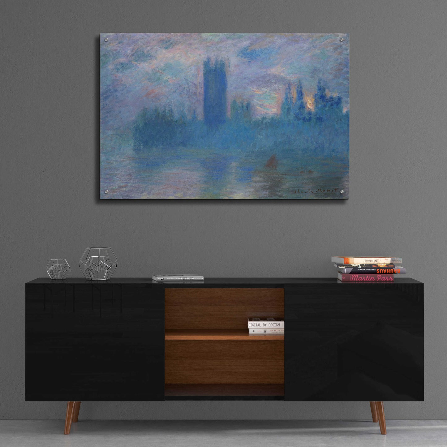 Epic Art 'Houses Of Parliament, London' by Claude Monet, Acrylic Glass Wall Art,36x24