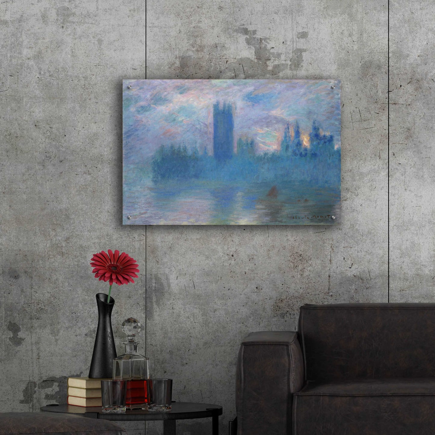 Epic Art 'Houses Of Parliament, London' by Claude Monet, Acrylic Glass Wall Art,36x24