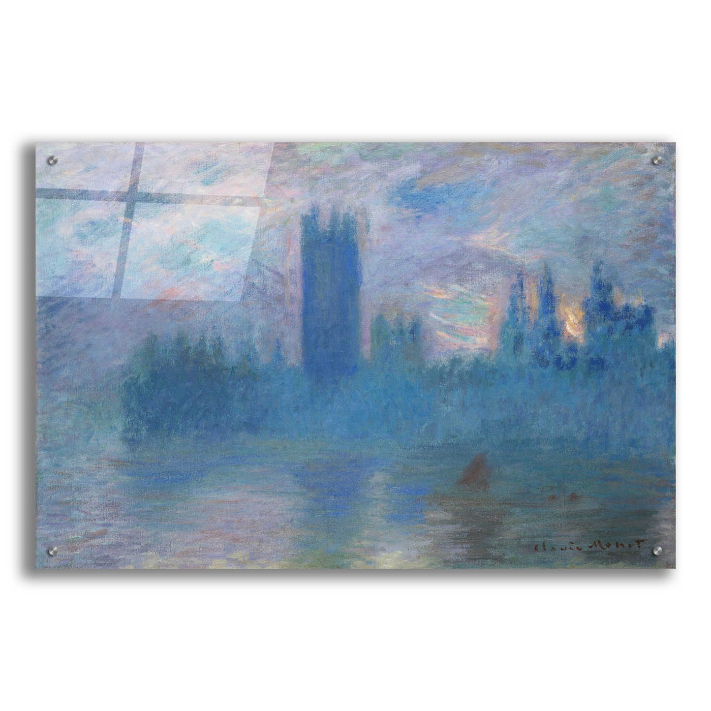 Epic Art 'Houses Of Parliament, London' by Claude Monet, Acrylic Glass Wall Art,36x24