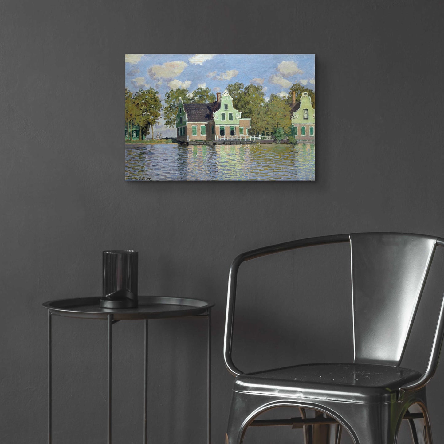 Epic Art 'Houses By The Bank Of The River Zaan' by Claude Monet, Acrylic Glass Wall Art,24x16