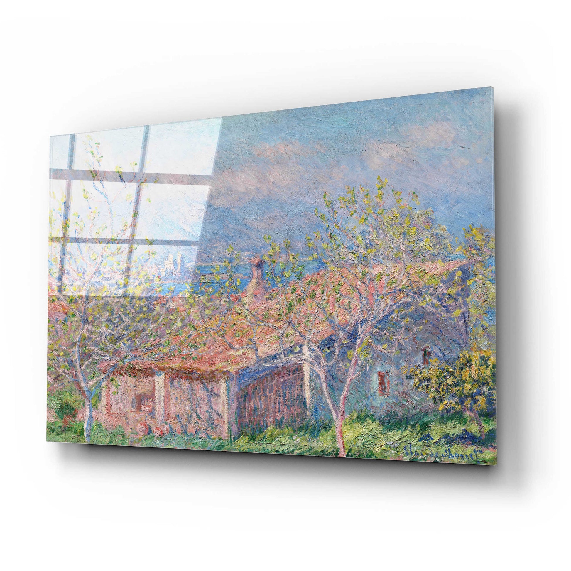 Epic Art 'Gardener’s House At Antibes' by Claude Monet, Acrylic Glass Wall Art,24x16