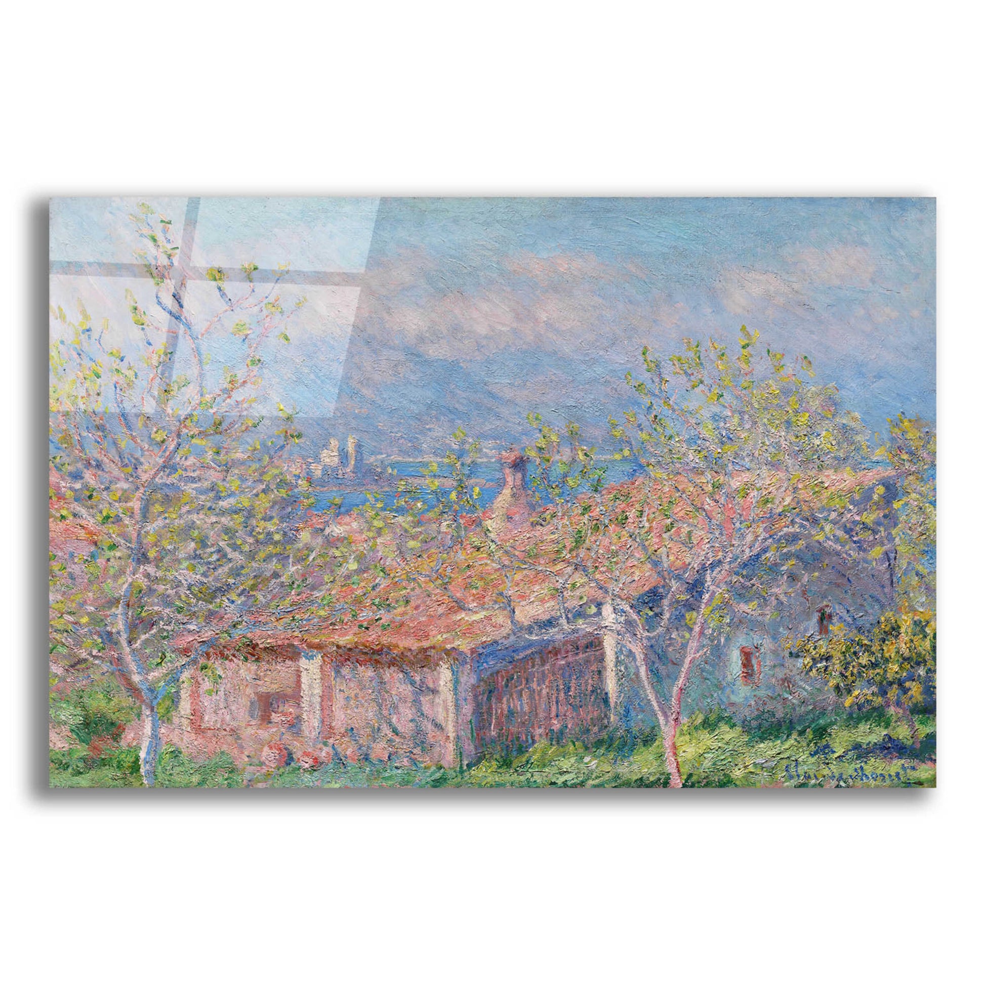 Epic Art 'Gardener’s House At Antibes' by Claude Monet, Acrylic Glass Wall Art,24x16