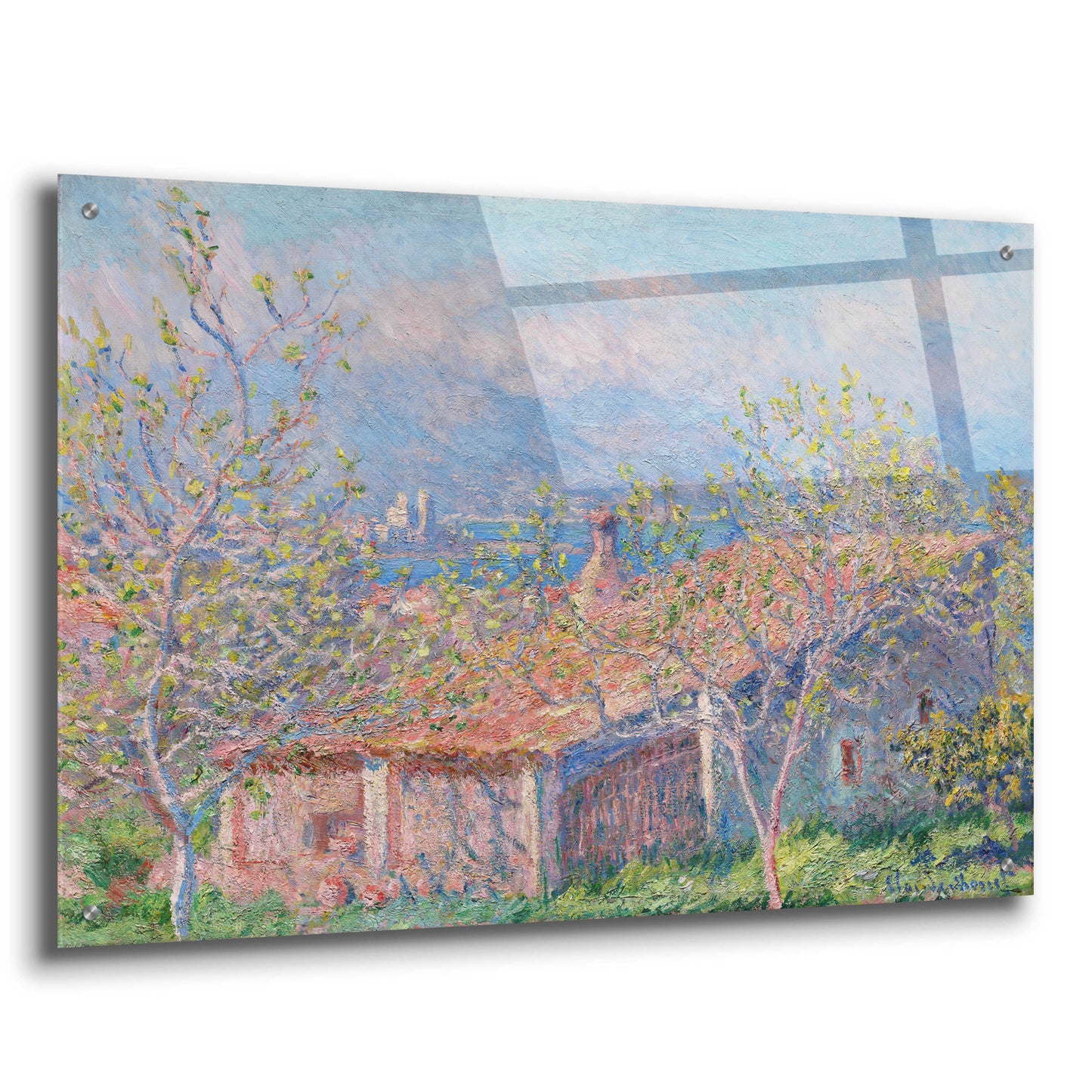 Epic Art 'Gardener’s House At Antibes' by Claude Monet, Acrylic Glass Wall Art,36x24