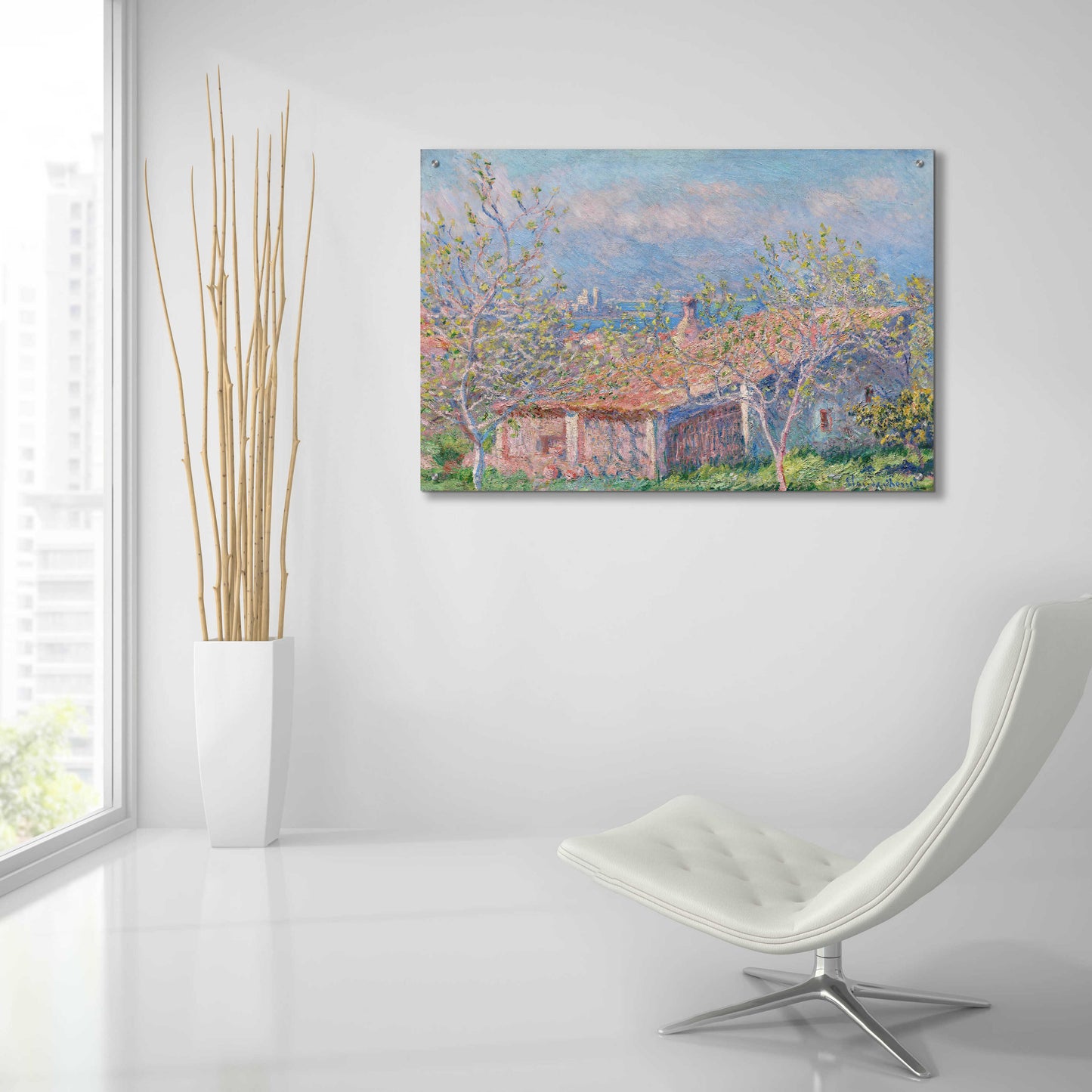 Epic Art 'Gardener’s House At Antibes' by Claude Monet, Acrylic Glass Wall Art,36x24