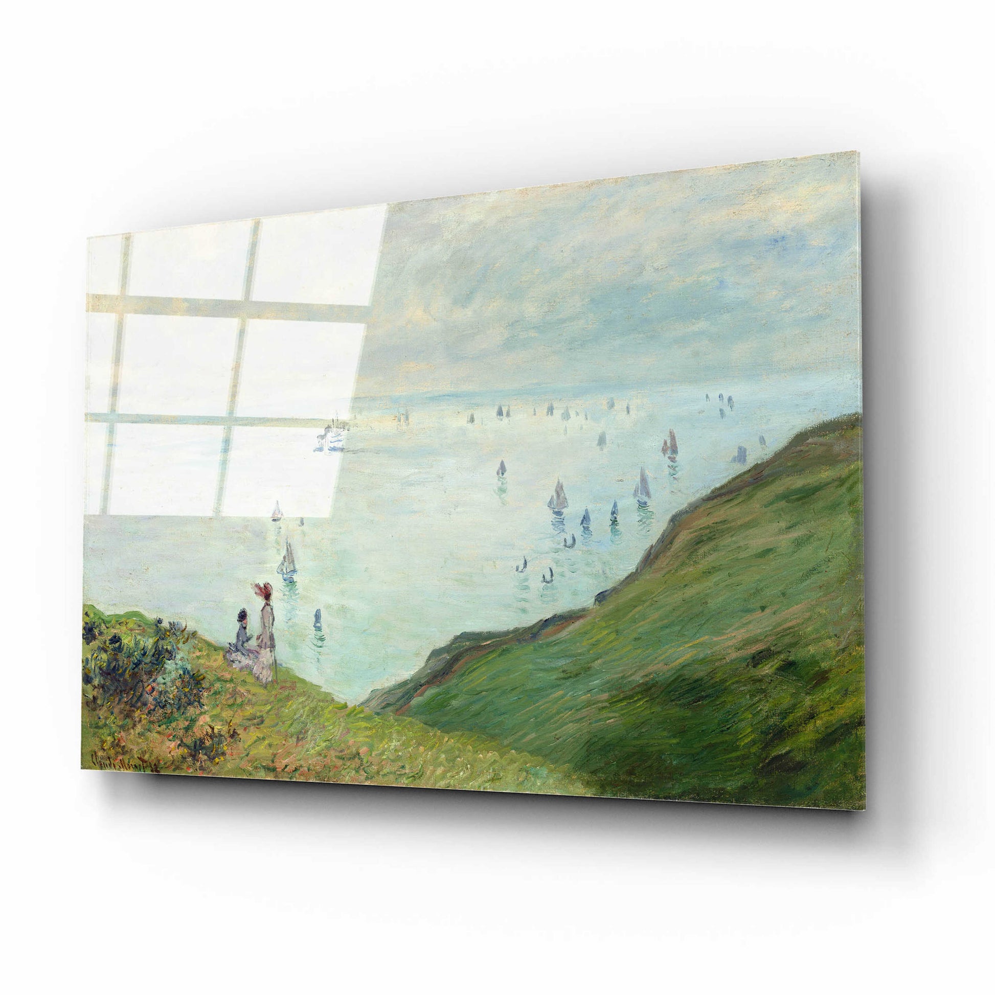 Epic Art 'Cliffs At Pourville' by Claude Monet, Acrylic Glass Wall Art,16x12