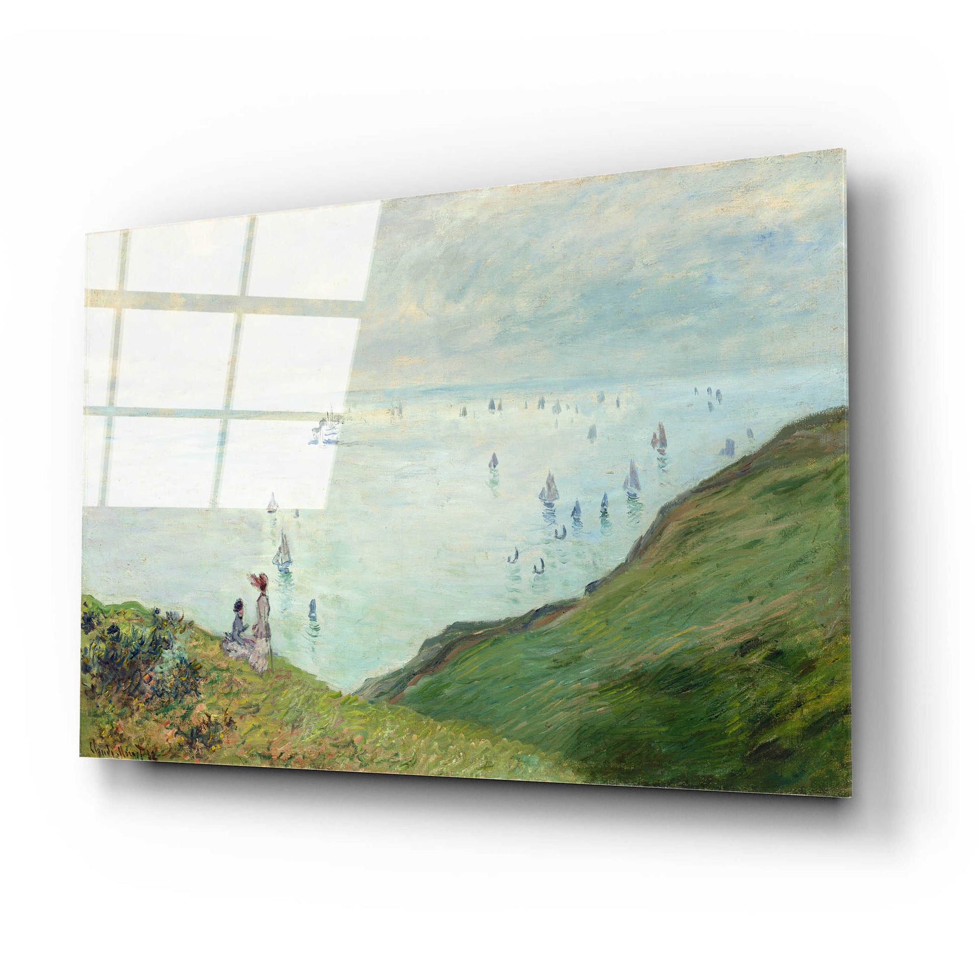 Epic Art 'Cliffs At Pourville' by Claude Monet, Acrylic Glass Wall Art,24x16