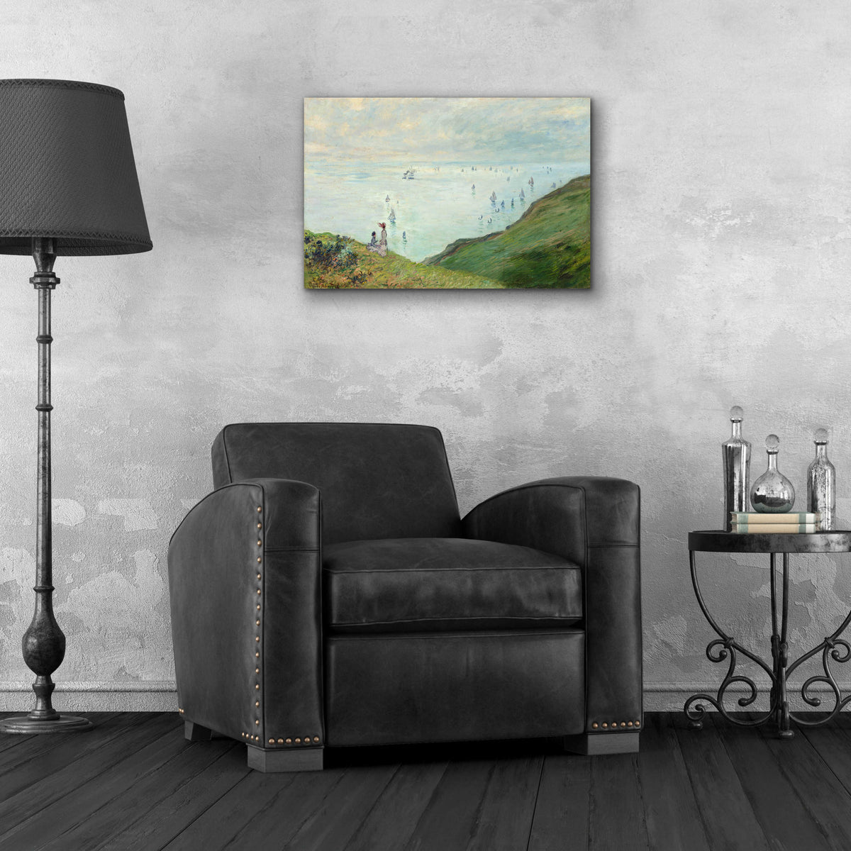 Epic Art 'Cliffs At Pourville' by Claude Monet, Acrylic Glass Wall Art,24x16