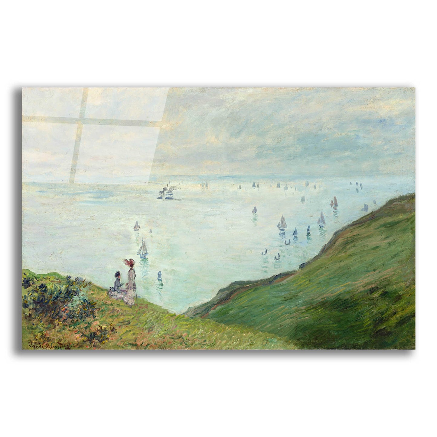 Epic Art 'Cliffs At Pourville' by Claude Monet, Acrylic Glass Wall Art,24x16